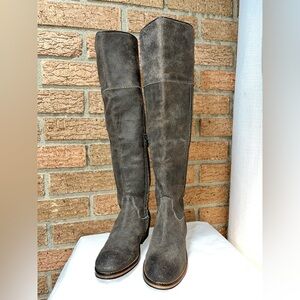 BP Nordstrom leather tall boots - brown/grey color - big girl 4 / ladies 6